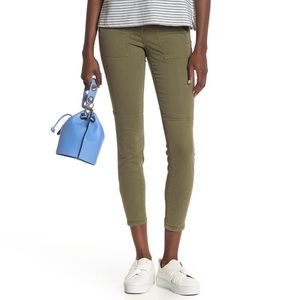 BLANKNYC Olive Utility Pants Womens Skinny Ankle Cargo Cotton Blend Casual